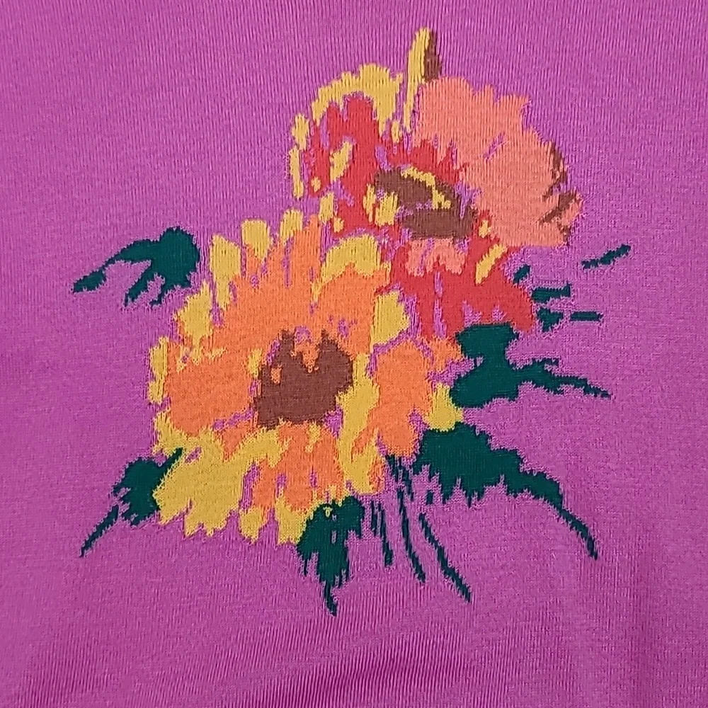 J Crew Merino Wool Blend Embroidered Floral Short-Sleeve Tippi Sweater in Pink